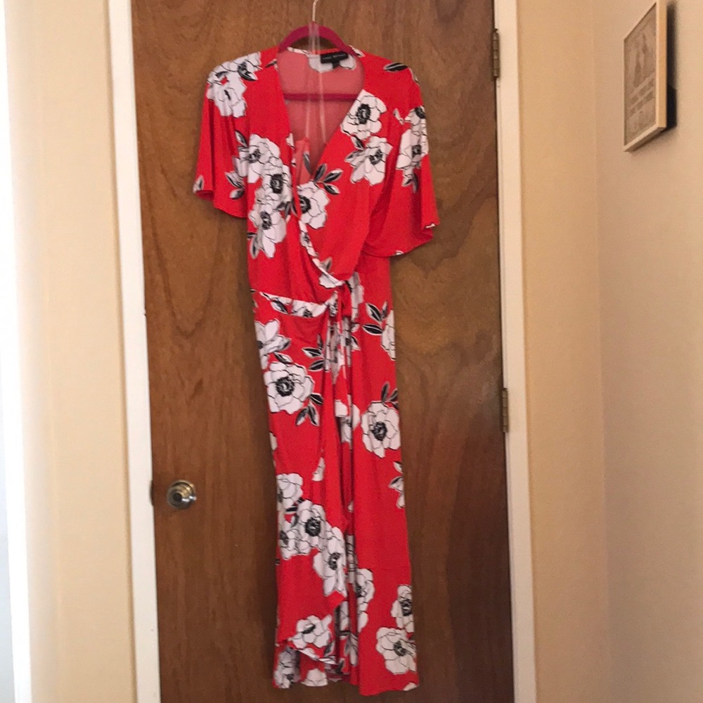 Lane Bryant Red Hawaiian Print Dress